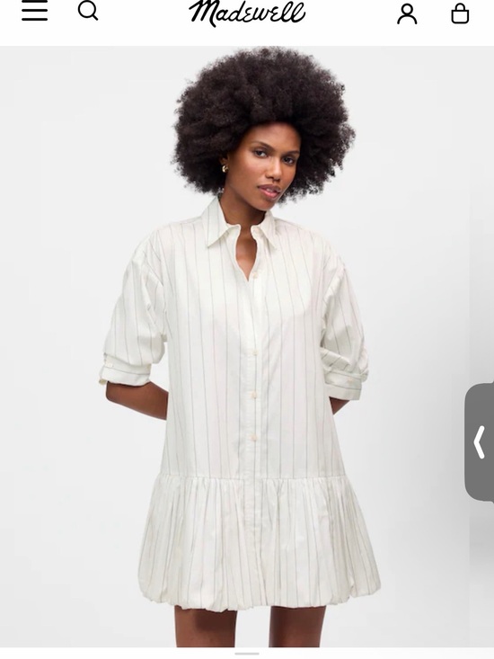 Madewell Dresses & Skirts - Madewell White Shirt Dress with Thin Black Pinstripes